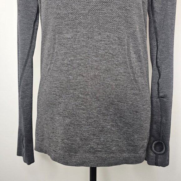 Lululemon Swiftly Tech Long Sleeve Crew Heathered Dark Slate Size 8 Hip Length - Picture 4 of 16